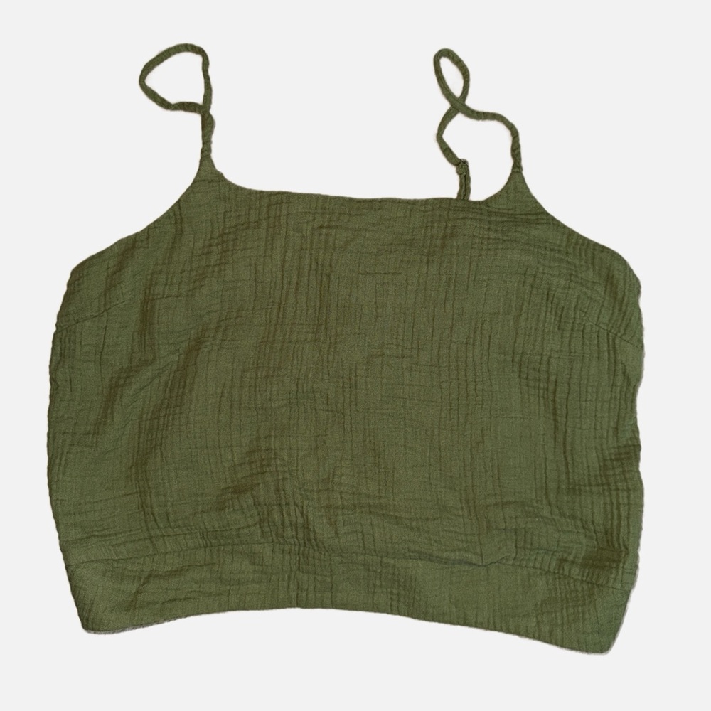 KENSIE- Green cropped tank top size Large - Picture 2 of 10
